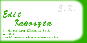 edit kaposzta business card