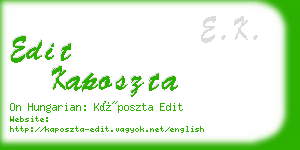 edit kaposzta business card